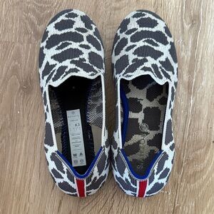 Rothy's brown and White Kids Slippers cow print size k 3